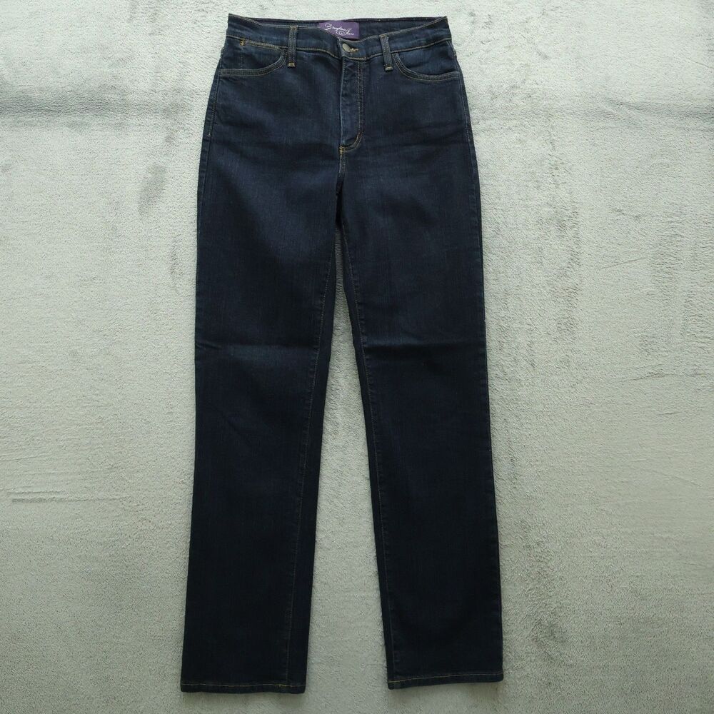 NYDJ Jeans Women's Size 6 Blue High-Rise Straight Denim 32" Inseam Stretch